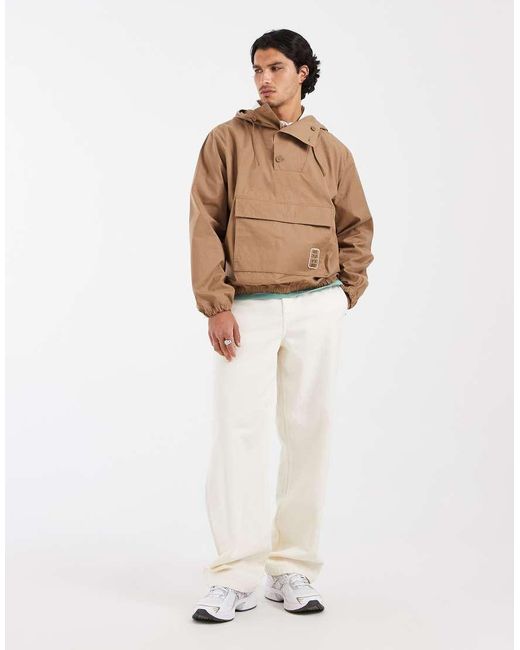 Lacoste Natural Drawstring Hooded Logo Track Jacket for men
