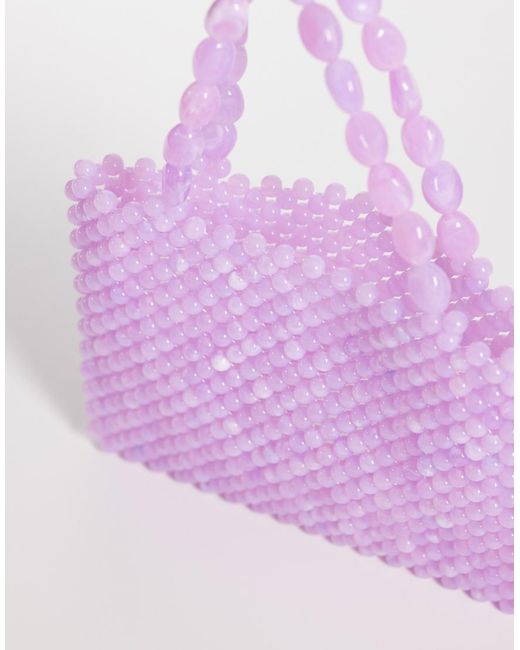 Pochette Con Manico E Perline di ASOS in Purple