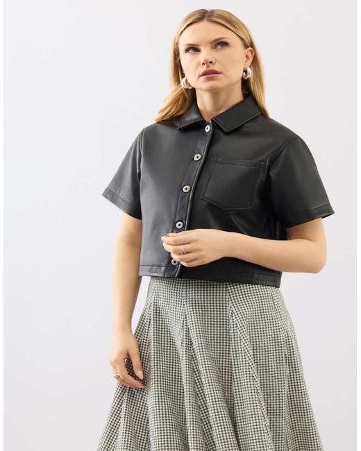 Bolongaro Trevor Black Real Leather Agatha Shirt