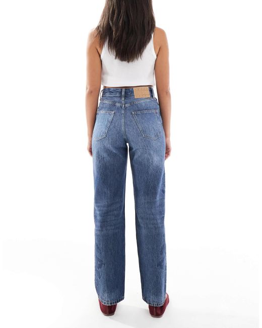 Layla - jean droit slim à taille haute et imprimé fleurs - délavage foncé Tommy Hilfiger en coloris Blue