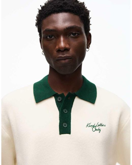 Bershka White Polo Jumper for men