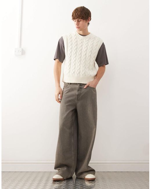 Pull sans manches en maille torsadée - cassé Weekday pour homme en coloris Natural