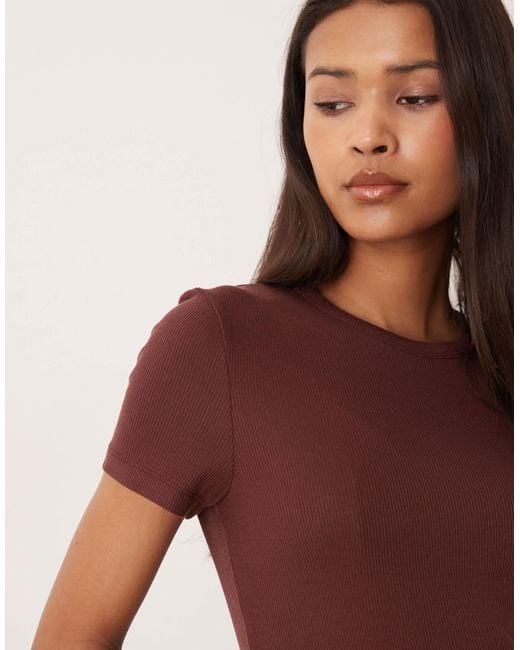 Aware Red Ribbed T-shirt