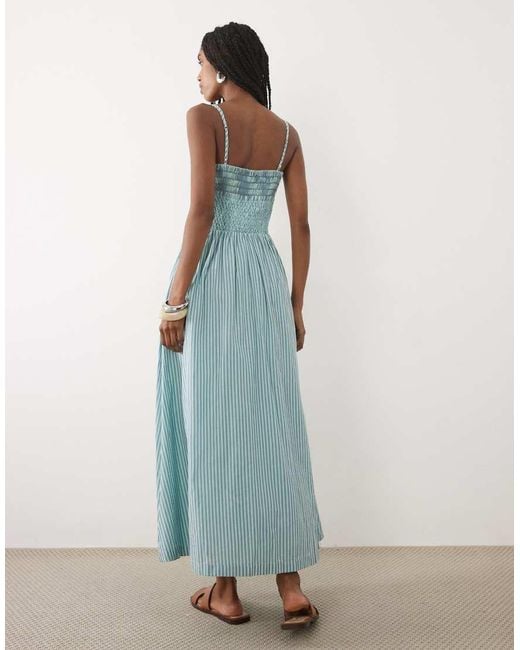 Abercrombie & Fitch Green Scoop Neck Dipped Waist Maxi Dress