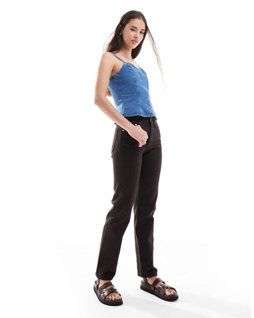 ASOS Blue – tailliertes denim-schößchenoberteil, kombiteil