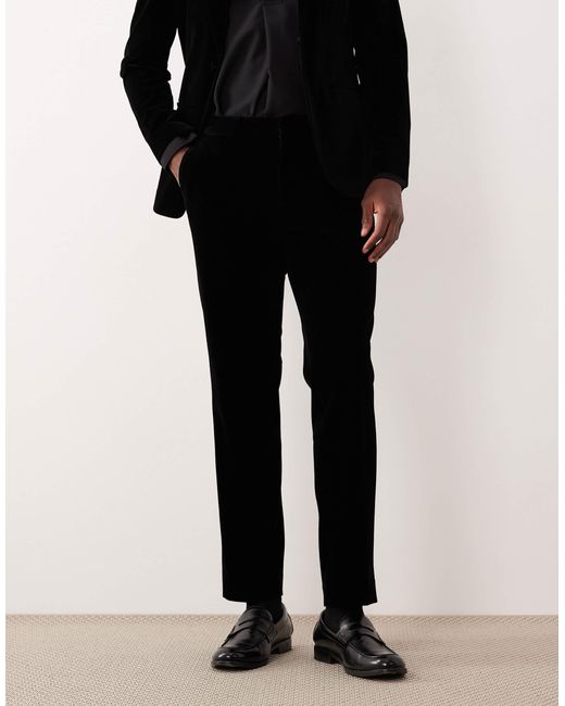 Jack & Jones Black Premium Velvet Tuxedo Suit Bottoms for men