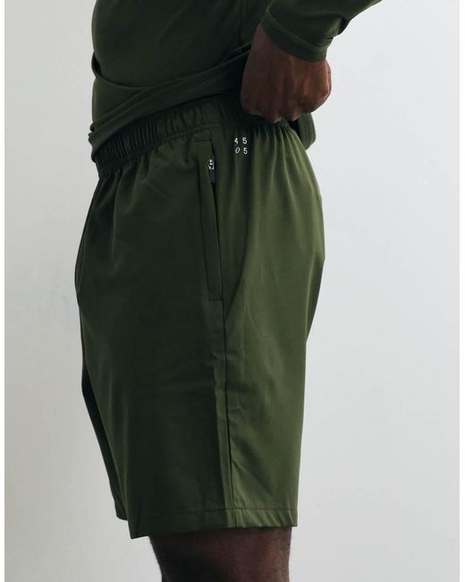 4505 Green Icon 7 Inch Quick Dry Training Shorts With Zip Pockets for men
