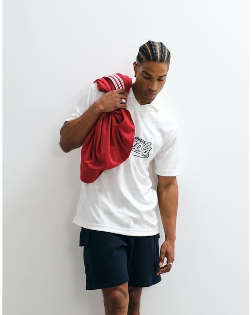 Adidas Originals White Jacquard Jersey
