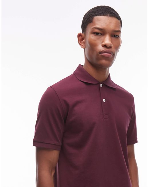 ARKET Purple Pique Jersey Short Sleeve Polo Shirt for men