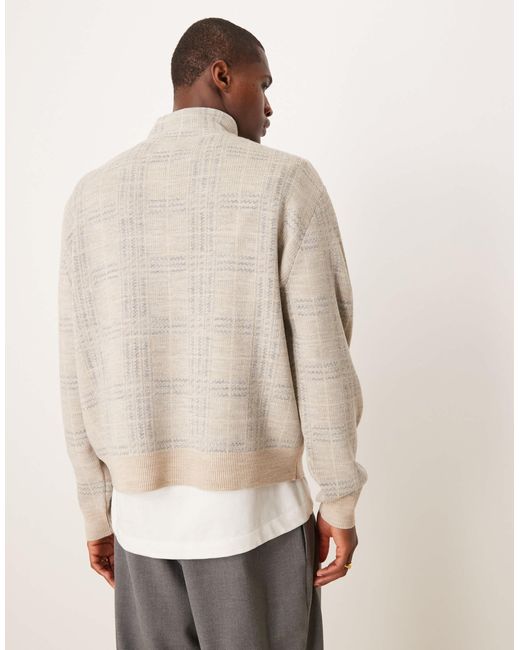 ASOS – karierter oversize-pullover in Natural für Herren