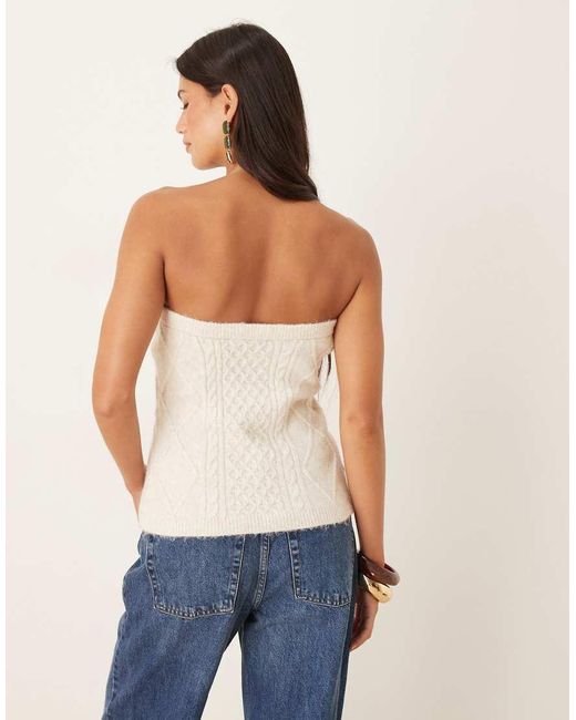 Gina Tricot Blue Mix And Match Cable Knitted Tube Top