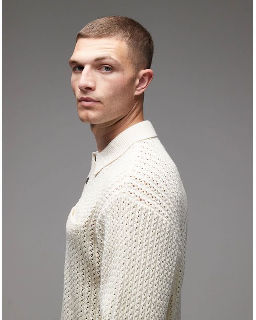Obey – duane – polo-strickpullover in Gray für Herren