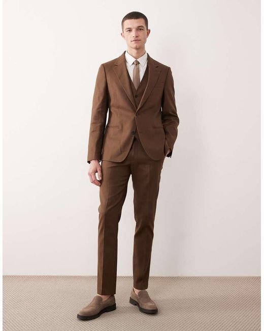 ASOS Brown Skinny Suit Jacket for men