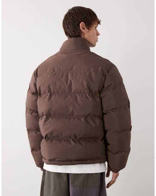 Weekday Brown Cole Puffer Jacket for men