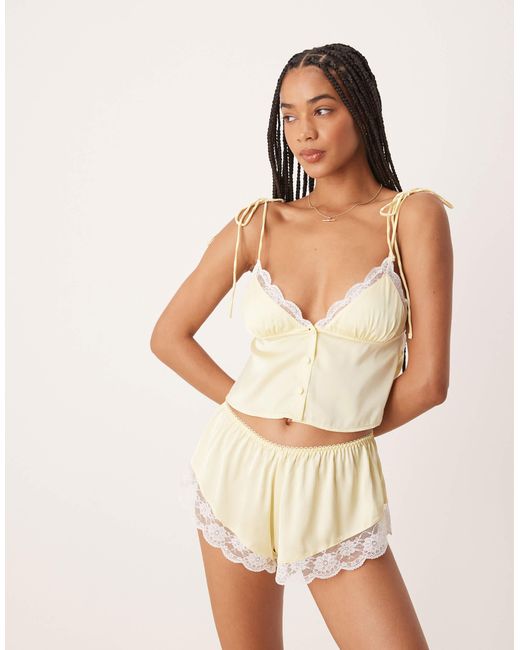 KAT THE LABEL Natural Arabella Satin Camisole