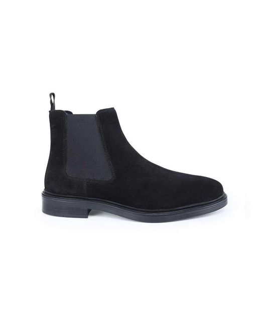 OFF THE HOOK Black Torrance Suede Leather Slip-On Chelsea Boots for men