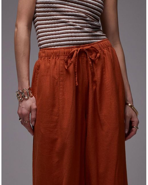 TOPSHOP Red – ballonhose aus leinen