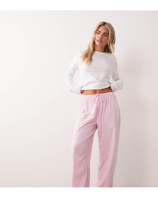 ASOS Pink Asos Design Petite Mix & Match Cotton Pajama Pants