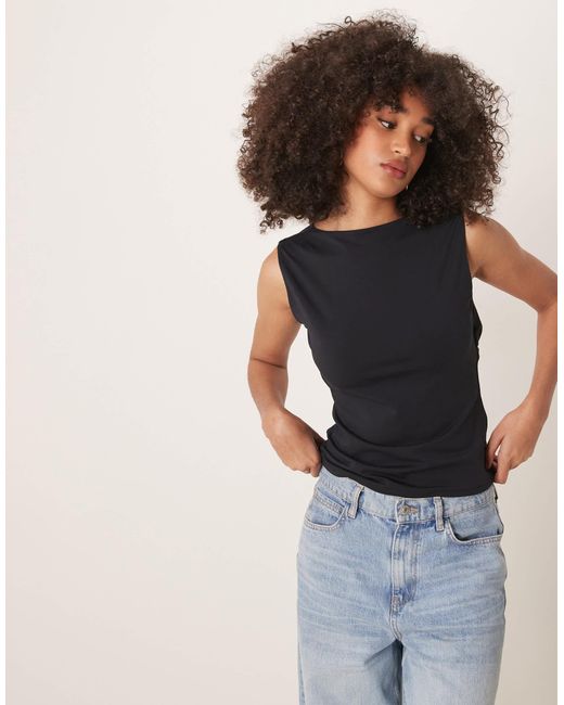 Abercrombie & Fitch Black – bare – longline-oberteil