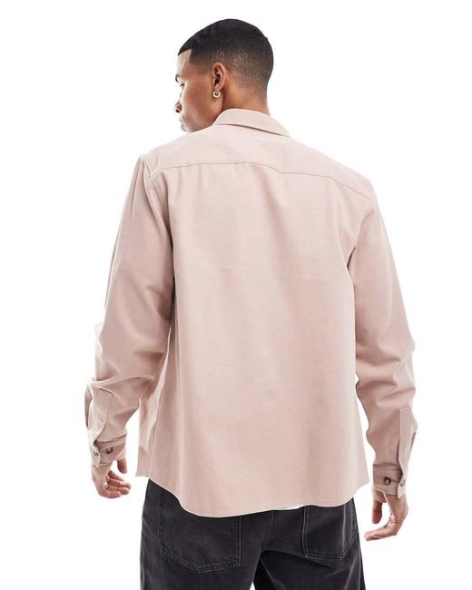 ASOS Pink Cotton Overshirt for men