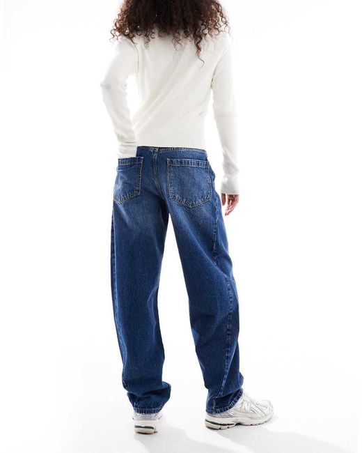 ASOS Blue Barrel Leg Twisted Jean