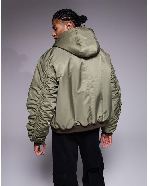 ASOS Gray Oversized Bomber Jacket for men