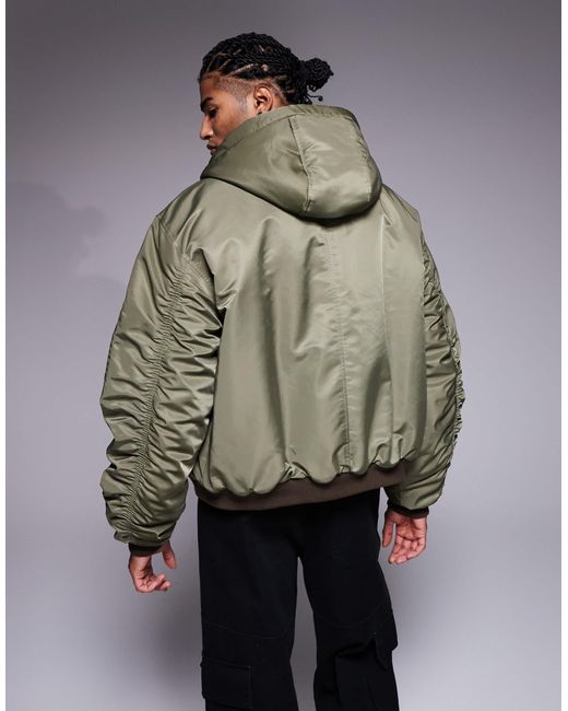 ASOS Gray Oversized Bomber Jacket for men