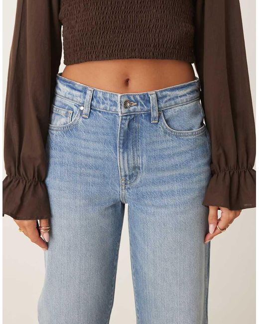 Mango Blue Cecilia Mid Rise Straight Jean