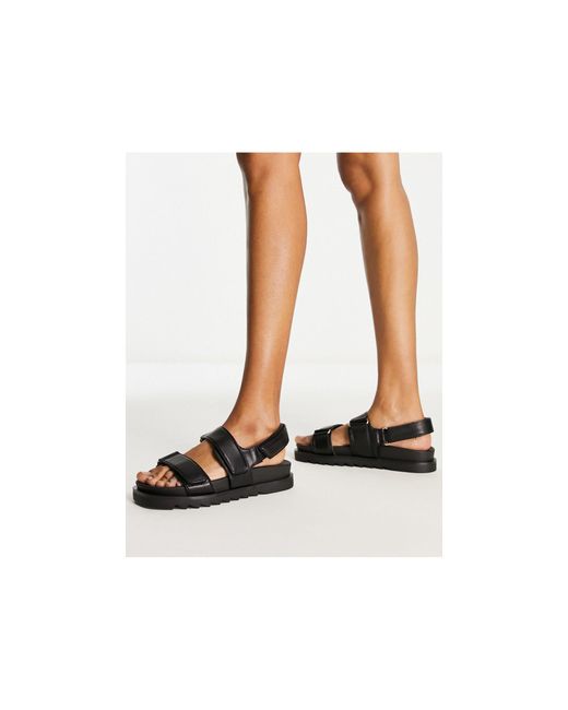 Stradivarius Grandad Sandal in Black Lyst UK