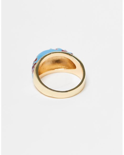 ASOS Blue – limited edition – er ring mit emailliertem korallen-design