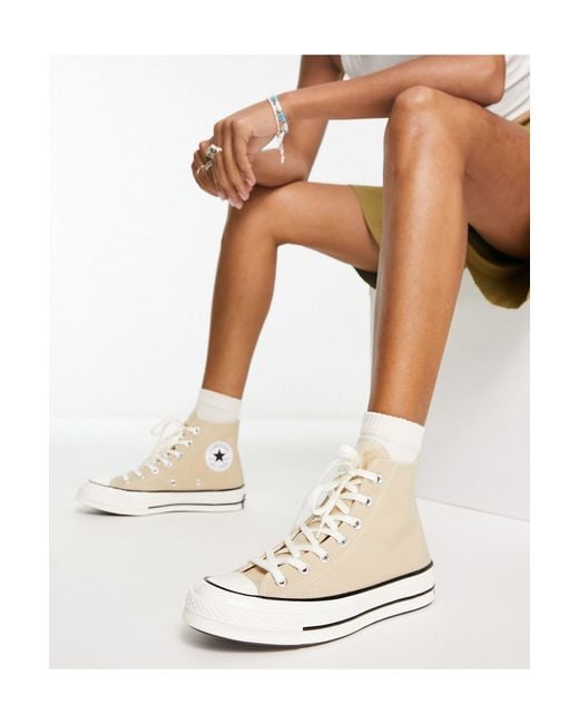 Chuck 70 hi - sneakers alte color pietra di Converse in White