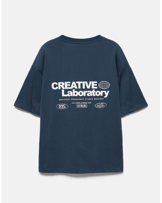 T-shirt graphique creative laboratory Pull&Bear pour homme en coloris Blue