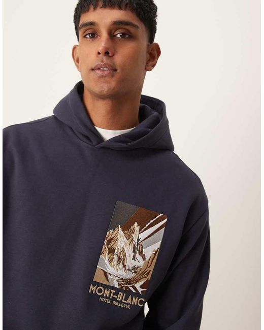 Felpa Regular Fit Con Cappuccio di Mango in Blue da Uomo