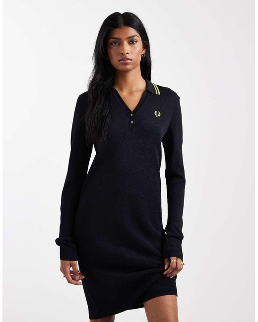 Fred Perry Blue Textured Polo Dress
