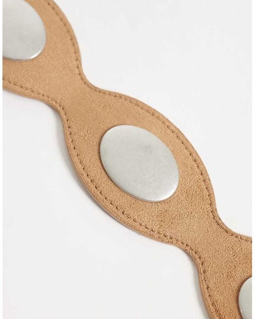Gina Tricot Natural Belt With Silver Buckle Detail