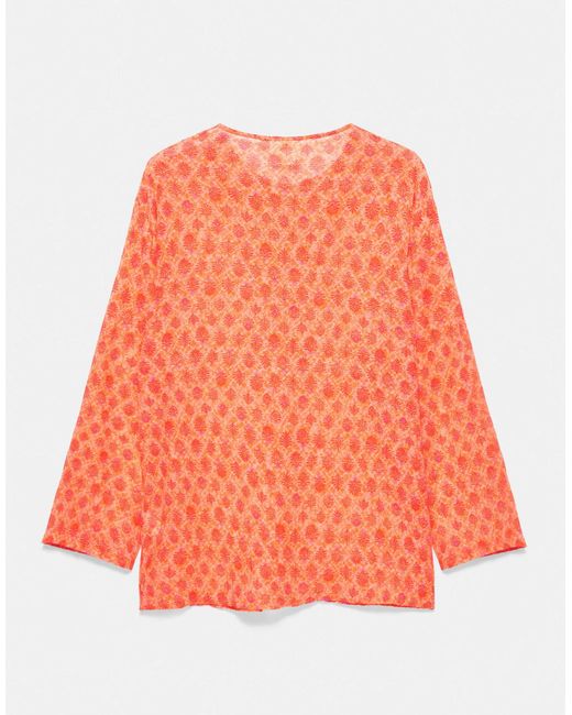 Chemise fluide à imprimé Pull&Bear en coloris Orange