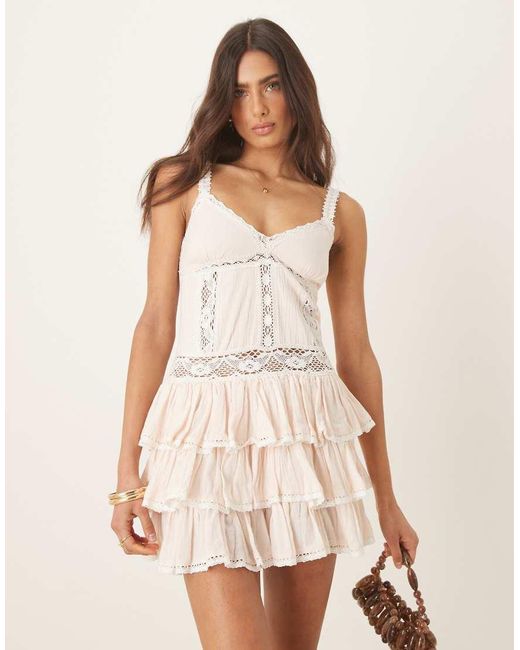 Amy Jane London Natural Ivy Tiered Cami Mini Dress
