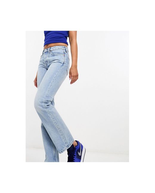 Weekday Pin Mid Waist Regular Fit Straight Leg Jeans in Blue | Lyst Canada