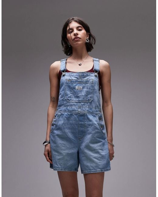Levi's Blue – shortall – kurze jeans-latzhose im utility-stil