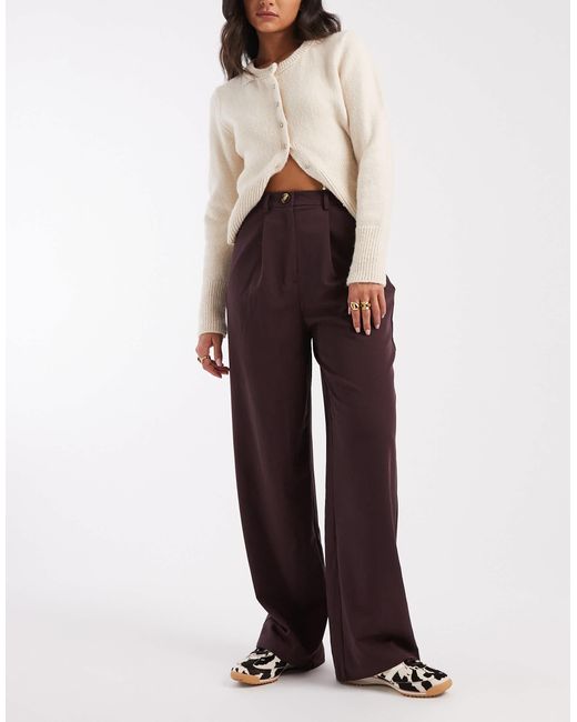 Miss Selfridge Purple Tailored Wide Leg Pants