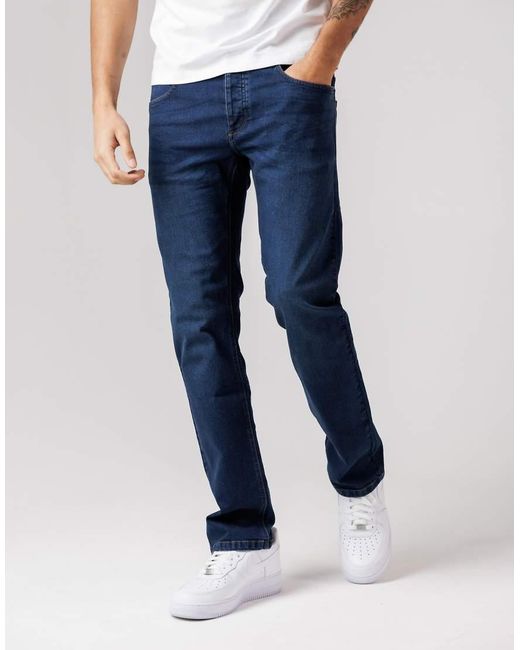 French Connection Blue Cotton Slim Fit Stretch Denim Jeans for men