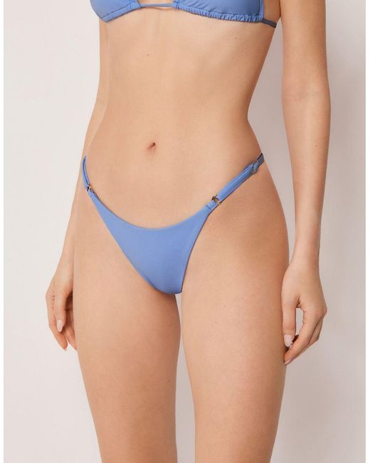 Calzedonia Blue Premium Fit Thong Bikini Bottom