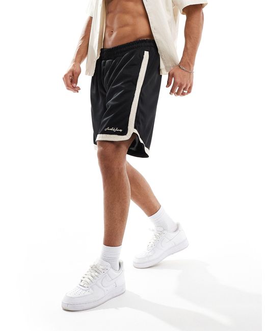Jack & Jones – lockere basketball-shorts in Black für Herren
