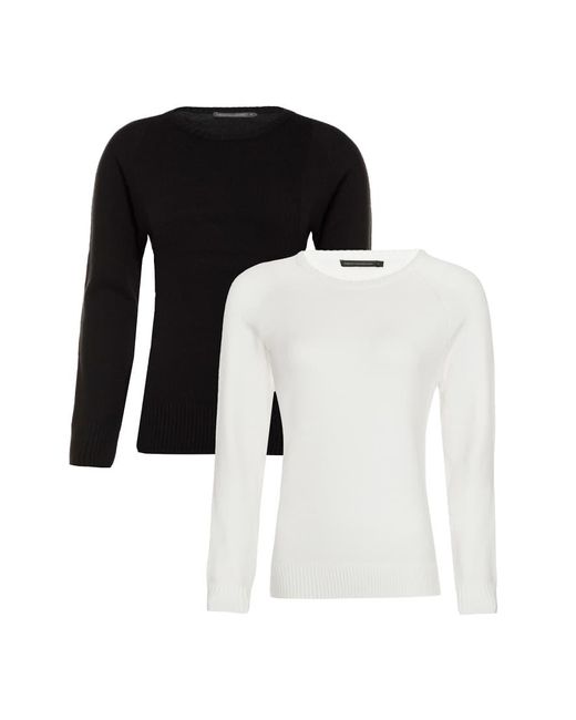 French Connection Black 2 Pack Cosy Soft Touch Crew Neck Raglan Jumper