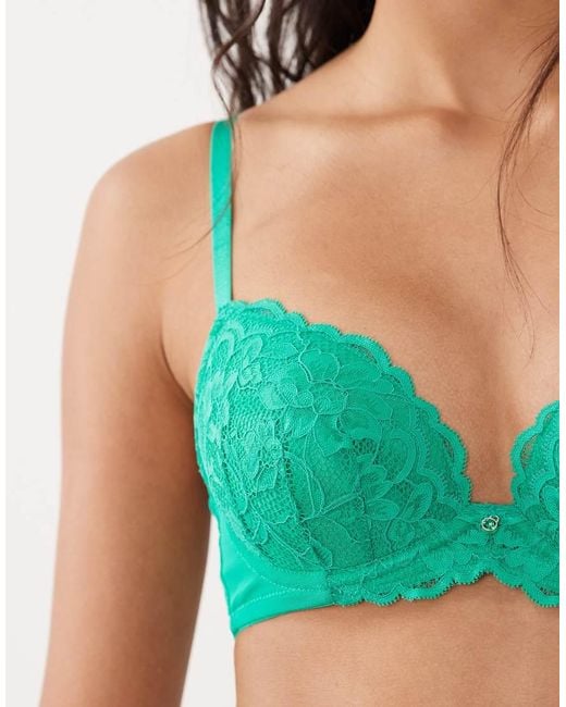 Ann Summers Green Sexy Lace Padded Plunge Bra
