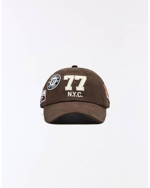 Bershka Brown Patch Cap