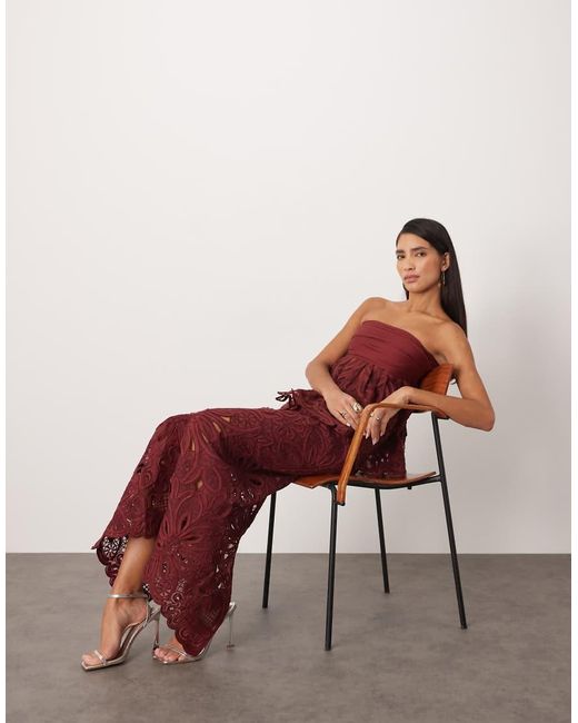 ARRANGE Red Floral Cornelli Column Co-ord Midi Skirt