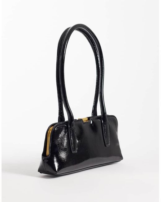 ASOS Black High Shine Elongated Handle Bag