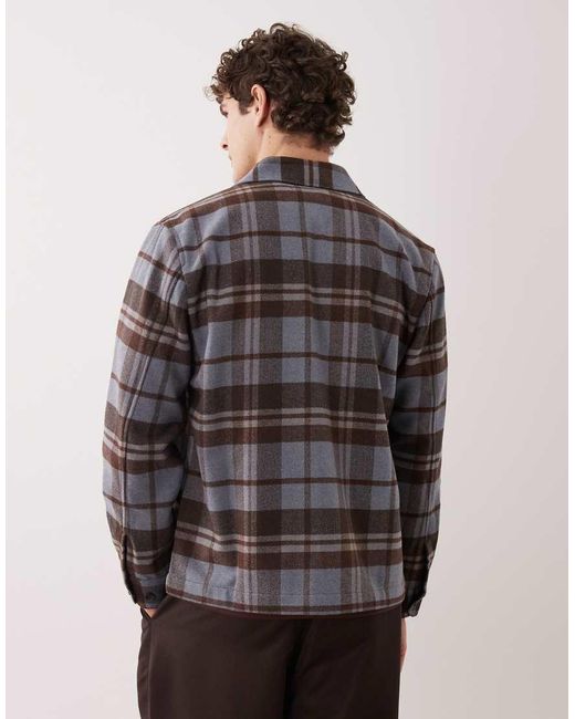 Mango Brown Wool Mix Shacket for men