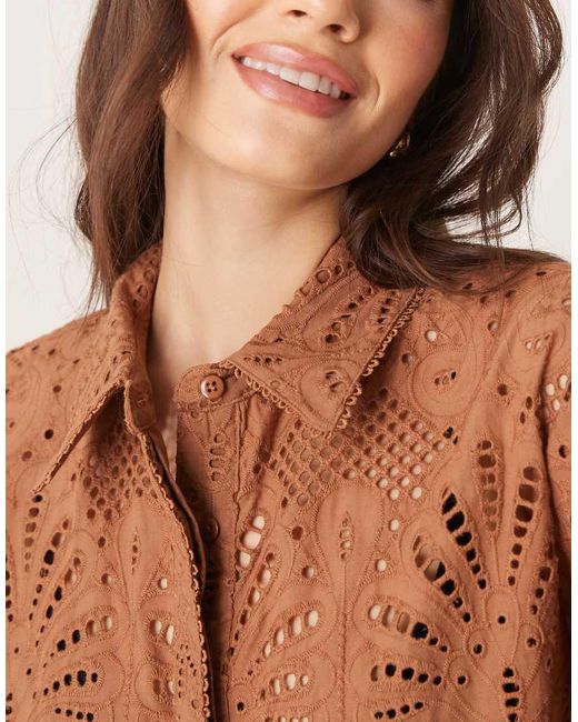 Camicia Premium Color Mocha di ASOS in Brown